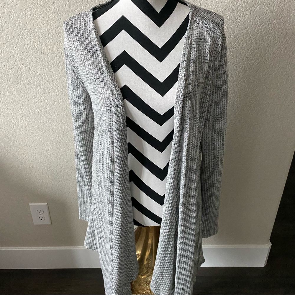Rolla Coster || waffle knit gray long cardigan